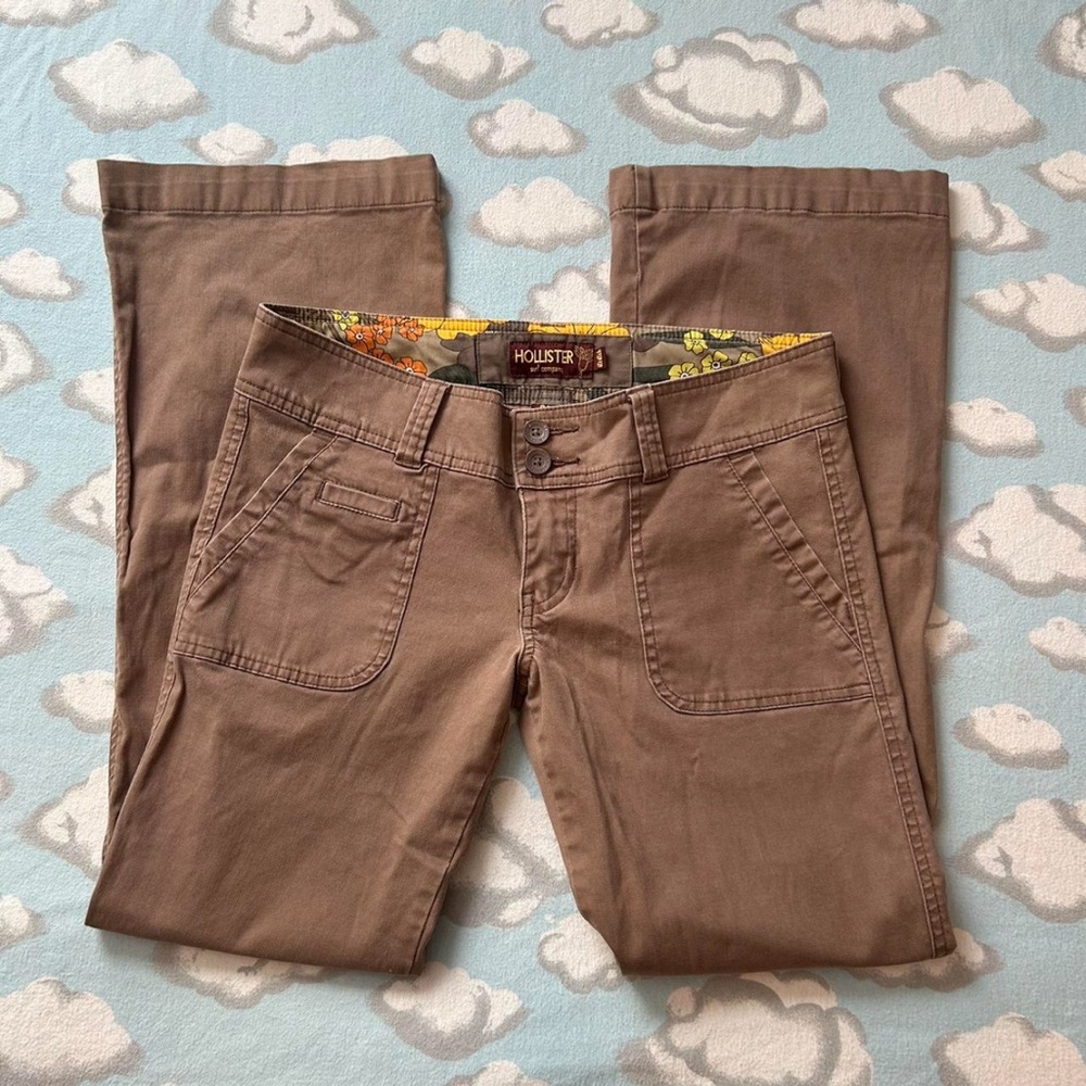 Hollister Tan and Yellow Camouflage Pants